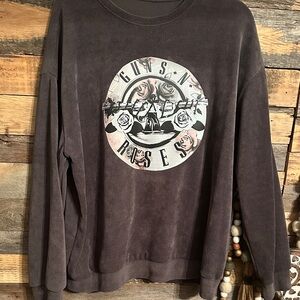 Band , Guns N' Roses Graphic corduroy  Sweatshirt upcycle overlay